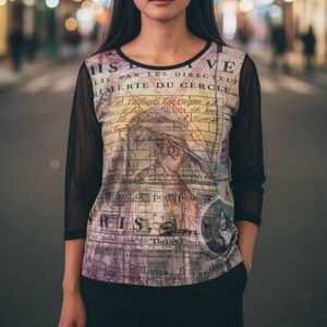 SOLD 90’s Style Graphic Print Women's Top